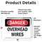 Signmission Overhead Wires Danger Sign, Vinyl Decal, 5in W x 3.5in L, 2PK OS-2PACK-DS-D-35-L-2290 - alternate 6